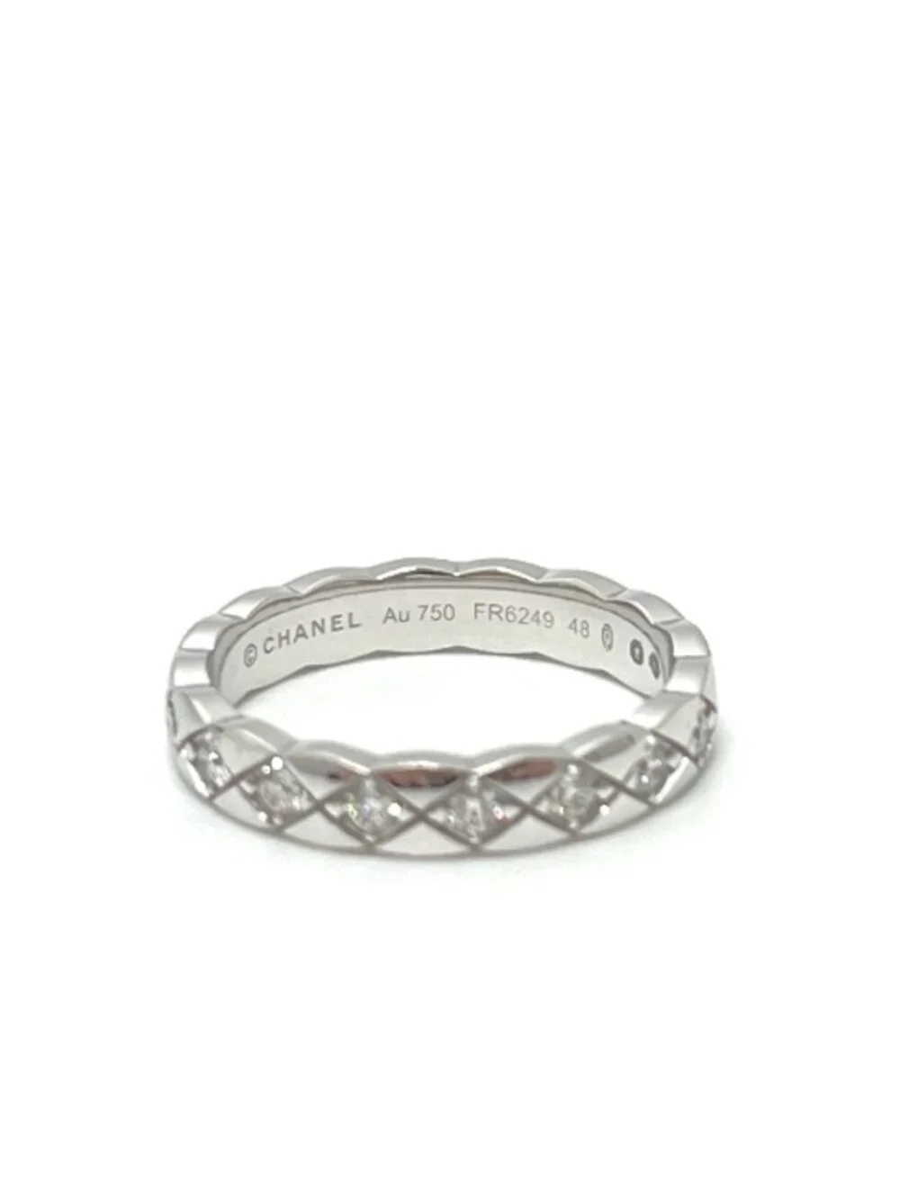 Chanel Ring Coco Crush Full Diamond 18K White Gold Silver